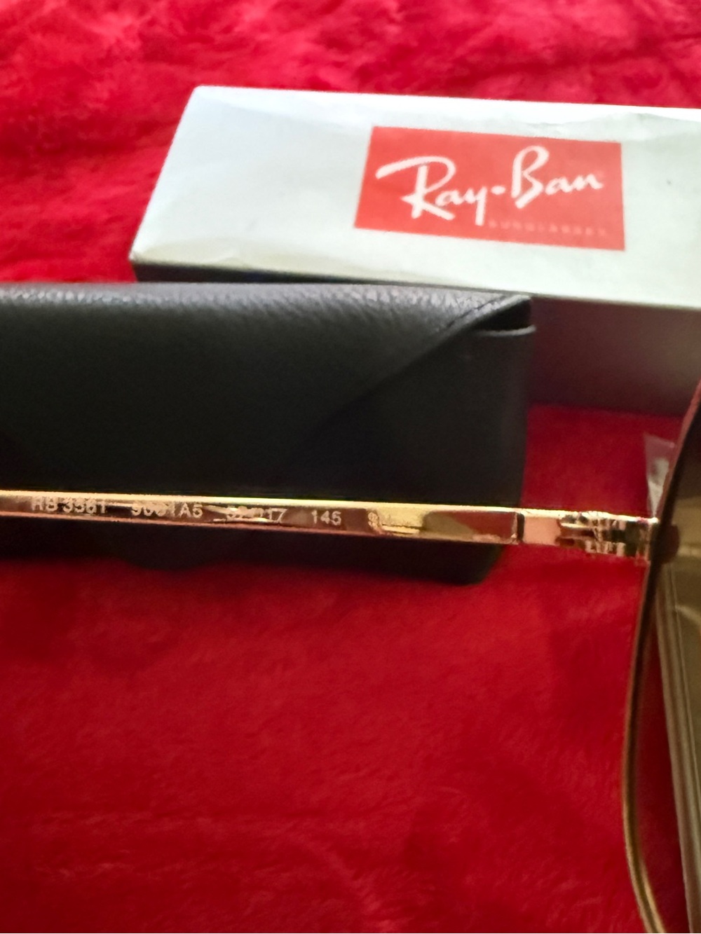 NWT Ray-Ban The General RB3561 9001A5 Aviator Sunglasses Gold Bronze Tint 57mm - Picture 2 of 4